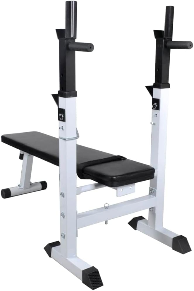 Workout Bench with Weight Rack, Barbell and Dumbbell Set 120 kg(Weight:304.24 lbs),275375