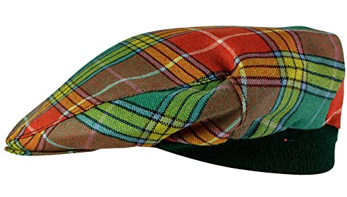 Casquette plate mixte en tartan écossais - Chapeau rétro ajustable I LUV LTD