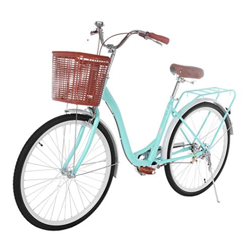 Dengken Women s Bike 26 Nel Lusso Classic Cruiser Retro Bicycle with Bicycle Basket High-Carbon Steel