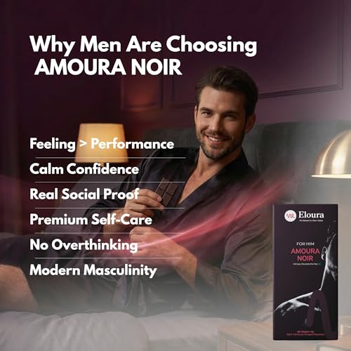 Image of ELOURA Amoura Noir Mood Uplifting Chocolate for Men - 2 Bars, 20g Each | 45% Dark Chocolate & 9 Natural Botanical Blend | Vegan Dairy Free | Mood Enhancing Chocolate | Chocolates Box for Gift