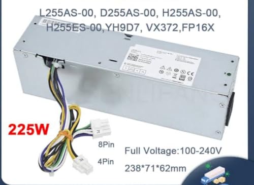 Image of Power Supply SMPS 255W for Dell Optiplex 3020 7020 9020 SFF Desktop PC Replacement Unit Compatible with L255P-01 VH9D7 Reliable Durable Computer Component for Business, Home & Office