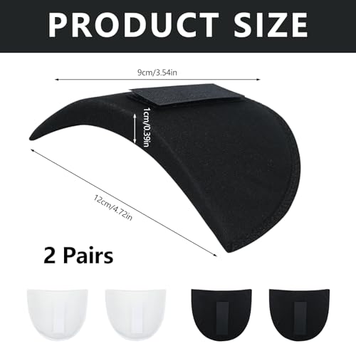 Bekecidi 2 pares de ombreiras, almofadas de ombro de esponja removíveis sem costura, roupa blazer te