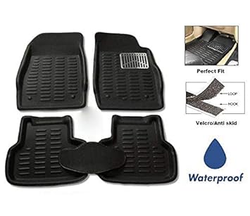 BJN Plastic 3D Car Floor/Foot Mats for Alto K10 All Models, Black