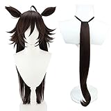 ミスターシービー（Mr. C.B.） 風 コスプレウィッグ 耳付き 耐熱ウィッグ 変装用ウィッグ cosplay wig かつら 専用ネット付 ダークブラウン