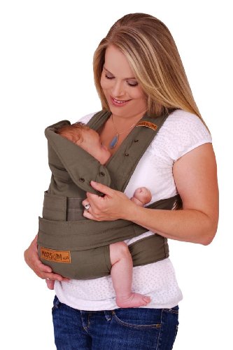 marsupi Mochila Portabebés   Para Bebés desde Recién Nacidos y Niños Hasta los 15 kg   Ligera y Compacta, Con Sistema de Sujeción Fácil y Resistente   Algodón Orgánico   Oliva S/M