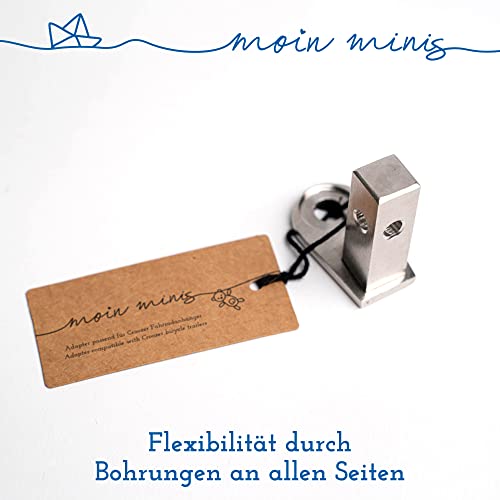 moin minis Adapter für Croozer Fahrradanhänger bis 2015 Achskupplung Vierkant Universal Edelstahl Achsadapter