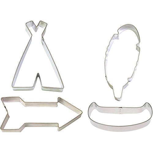 Native Tribal Cookie Cutter Set 4 Pc HS0404 - Foose Cookie Cutters - USA Tin Plated Steel