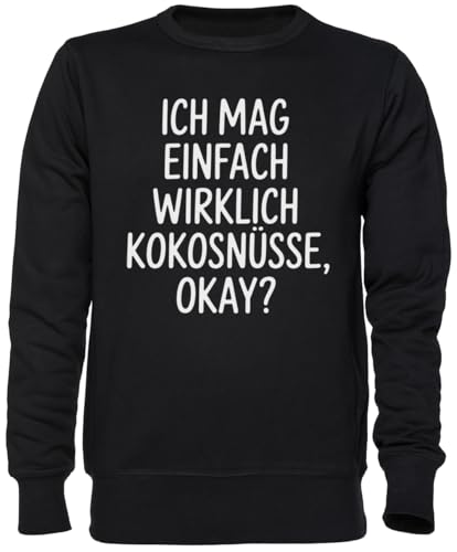 Sweat-shirt noir imprimé Kokosnüsse pull jersey homme sweat col rond femme