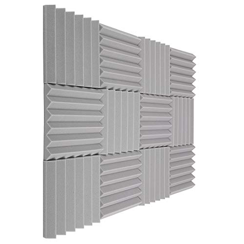 Acoustic Foam Panels 2" X 12" X 12" â€“ Sound Proof Padding, Sound Proof Foam Panels, Soundproofing Foam Panel, Studio Foam, Soundproof Foam, Acoustic Panel, Sound Foam (12pack, Grey)