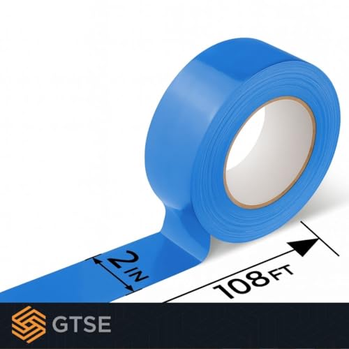 Image of GTSE - Blue Vinyl PVC Floor Tape 2 inch x 108ft Safety Marking Tape
