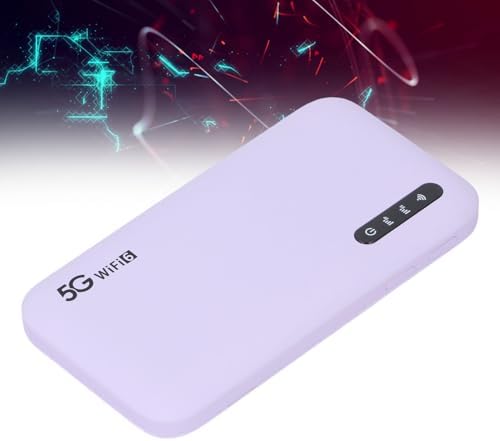 OPPWONG 5G Mobile Hotspot, WiFi6 Travel Router with Nano SIM Card Slot Support 16 Devices 6100mAh Battery, for High Speed Portable Internet Purple - 2