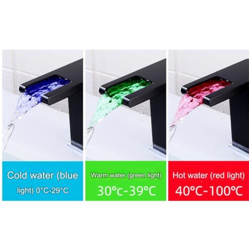 Robinet de lavabo cascade salle de bain mitigeur LED - 4