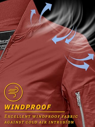 Image of TACVASEN Men's Lightweight Jacket Casual Spring Fall Windbreaker Bomber Zip Up Coat with Pocket