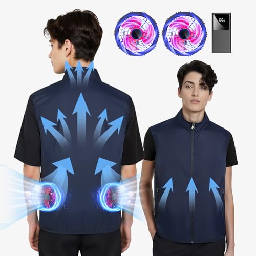 Cooling Vest with 20000mah Battery Pack 2 Fans included, 12V Air Conditioning Vest, Cooling Workwear For Hot Summer4
