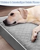 KSIIA Orthopädisches Hundebett Grosse Hunde, Hundekissen 119x73x9cm, Hundematte Waschbar, Hundematratze Abnehmbar, Grau