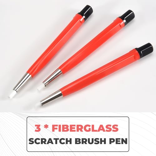 Kopinma Fiberglas Kratzpinsel Stift, 3 StüCke, Schmuck, Uhren, MüNzreinigung, Elektronische Anwendungen, Entfernen Von Rost und Korrosion