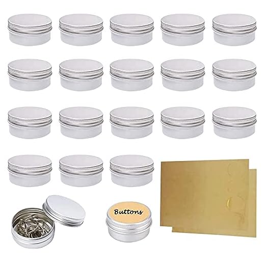 Ealicere 20 Pcs 15 ml, tarros vacíos de Aluminio Plateado, Recipiente de cosmética para muestras de bálsamos labiales o cosméticos, Cierre de Rosca