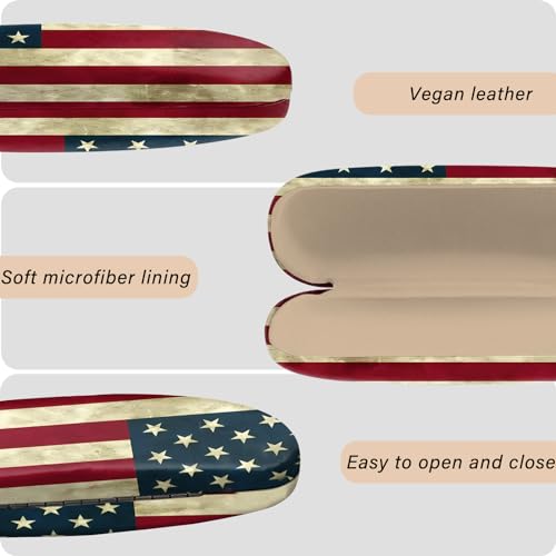 Image of Eyeglasses Case Hard Shell Protective Case for Glasses Eyeglass Box with Cleaning Cloth for Boys Men Man Cute Aesthetic