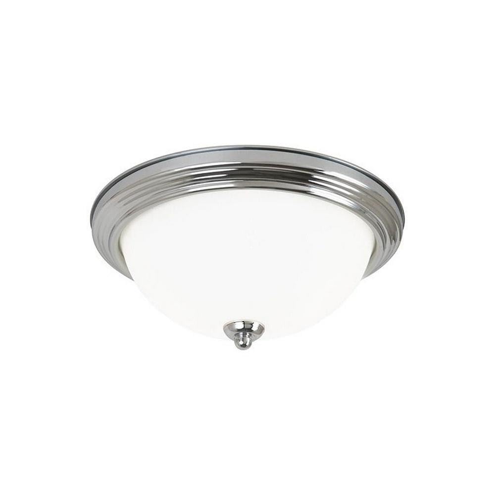 Seagull 77063-05 One Light Flush Mount, Chrome