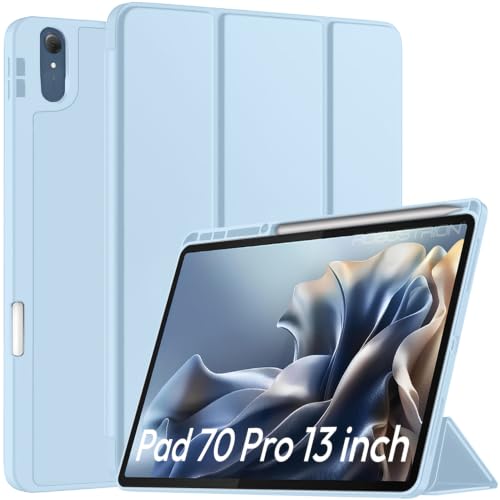 Image of Robustrion Case for Moto Pad 70 Pro 13 inch Cover Case with [Pencil Holder] [Soft Flexible Case] for Motorola Pad 70 Pro 13 inch Cover Case [Auto Sleep Wake Support] - Light Blue
