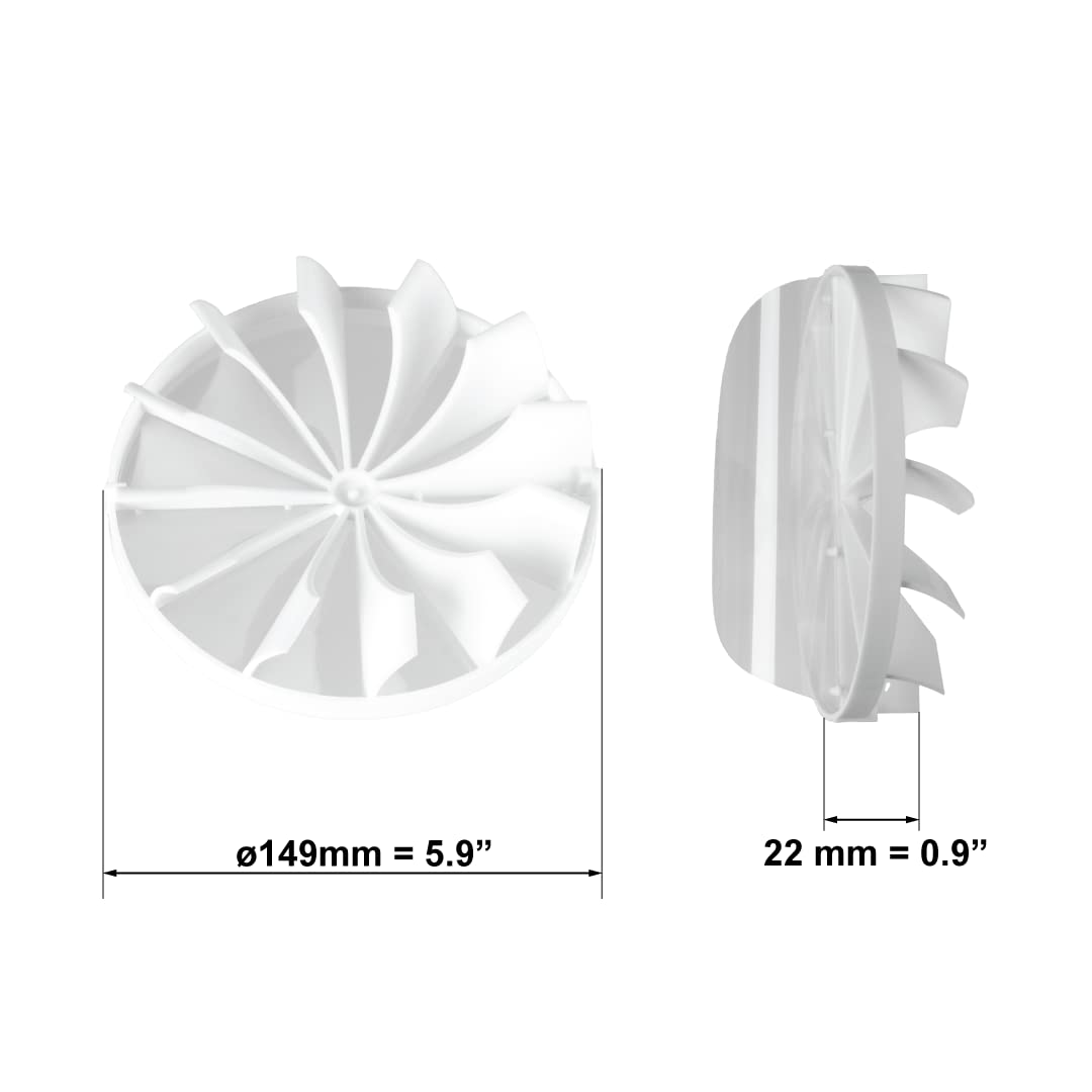 Lüftungsrohr Rückschlagventil – 150 Mm, Aus ABS, Verstellbar, Für Dunstabzug & Belüftung
