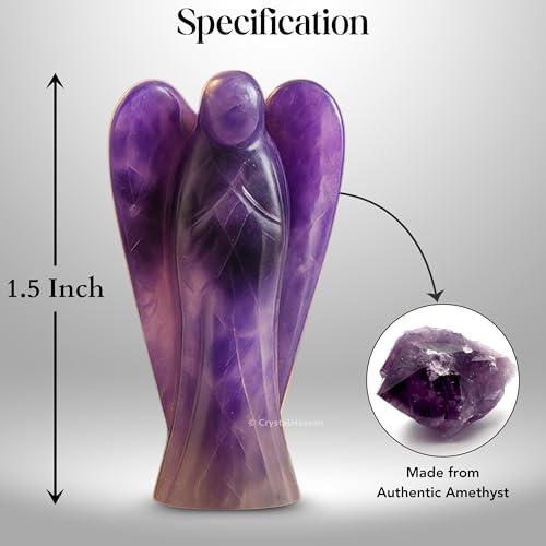 Image of Amethyst Crystal Angel Pocket Figurines Idol