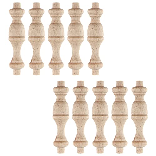 HEVSTIL 10Pack Wooden Baluster Spindles 75mm/3 inch,Length Unpainted Wood Craft Spindles Baluster Decorative Wood Spindle Unfinished Wood Craft Spindles for Crafts, Woodworking and Furniture