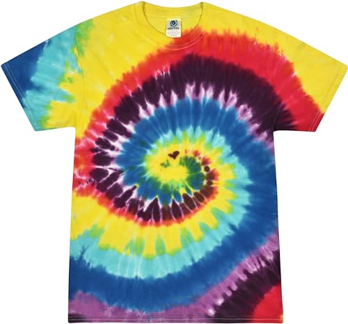 Colortone Tie Dye 100% Cotton T-Shirt for Kids 10-12, Medium, Carnival
