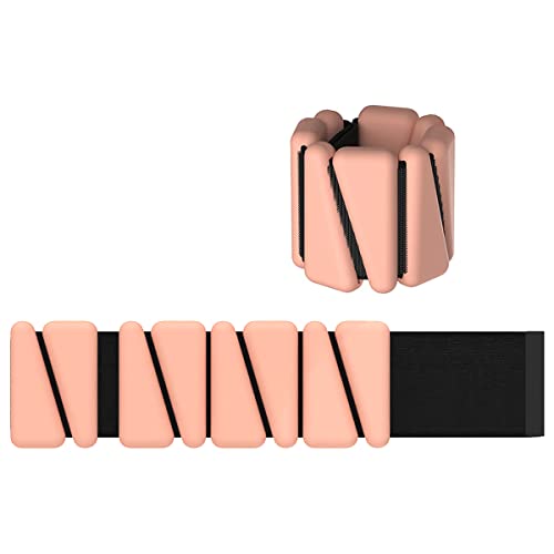 Image of XFYT Adjustable Wrist Weights & Ankle Weights | Pair of 2 bracelets x 1 lbs each (1kgs total) | Soft silicone for comfortable movements for yoga, pilates,workouts (Pink)