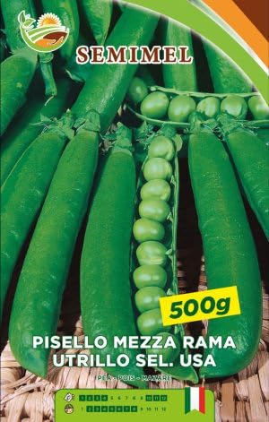 Pisello Mezza Rama Utrillo sel.USA - Alta Produzione, Baccelli Grandi e Dolci, Ciclo Medio, 1 kg 3 confezioni