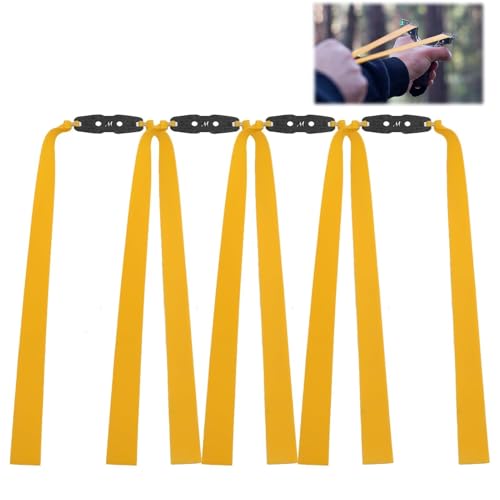 4 Piezas Goma Tirachinas Profesional de Caza, Bandas para Tirachinas Potente, Resortera de Catapulta de Látex de Gomas Flexible, Slingshot Elásticos Adecuados para Cazar (Amarillo)