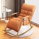 Stilvoller moderner Schaukelstuhl für Balkon & Terrasse - Verstellbare Rückenlehne Lounge Sessel...