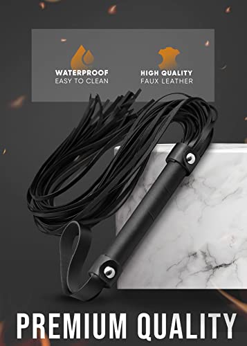 Image of Sex Whip for Bedroom Play 15 inch, BDSM Floggers Adult Play, Spanking Whip Adult Crop for Couples 18 inch - SM Set for Punishment