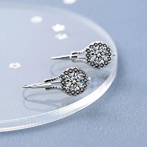 Boucles d'oreilles argent 925 et zircon noir LAMGUL pour femme