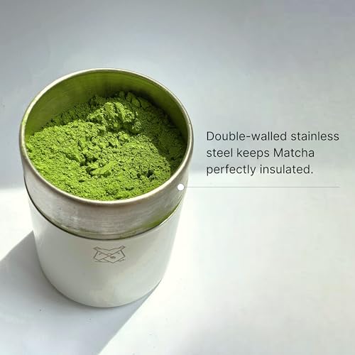 Envase para té matcha de acero inoxidable 150g miniatura 3