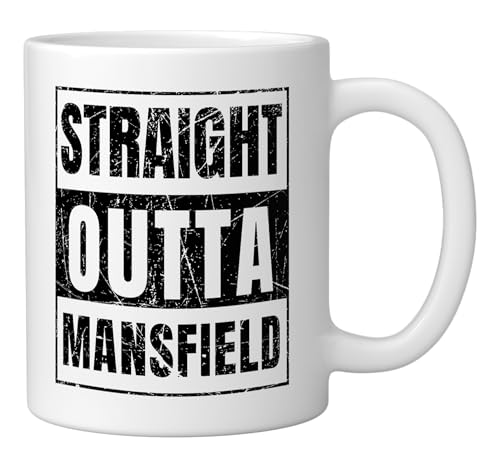 Taza de cerámica Straight Outta Mansfield Ohio blanca miniatura 2