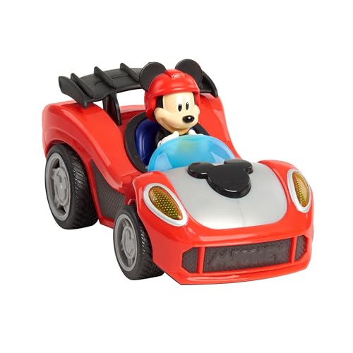 Just Play Vehículos Mickey Mouse Rev 'n Go con Luces y Sonidos, Coche de Mickey, Frases de Mickey Mouse, Juguetes para niños a Partir de 3 años