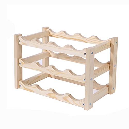Soporte para botellas de vino de madera de bambú miniatura 1
