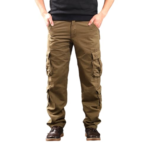 Fleece Tactical Pants for Men Windbreaker Water Resistant Thickened Pants Casual Warm Climbing Trousers with Pocket - Main Image