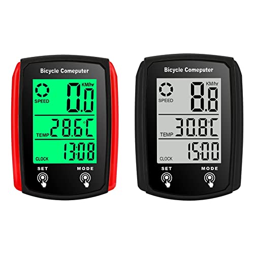 Bicycle Speedometer,Waterproof Wireless Cycle Bike Computer Bicycle Odometer,Waterproof Bicycle Speedometer Bicycle Computer With Lcd Display For Bike Accessory Red Black #TOP7