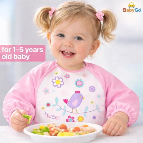 Image of BabyGo Cotton Baby Tie Button Bibs | Soft, Washable Feeding Bibs for Kids, Adjustable, Reusable, Gentle on Skin, Comfortable & Ideal for Mealtime, Perfect for Infants & Toddlers | Multicolor