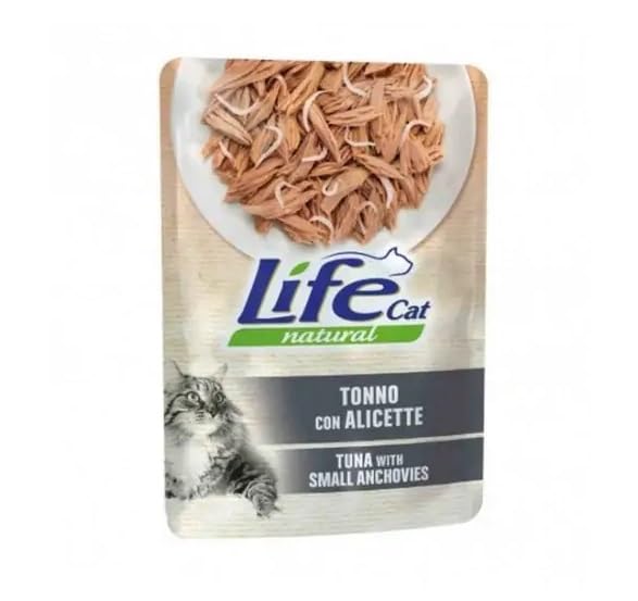 Life Cat 10 Sobres x 70gr Comida Gatos Saludable (Atún/Chanquetes)