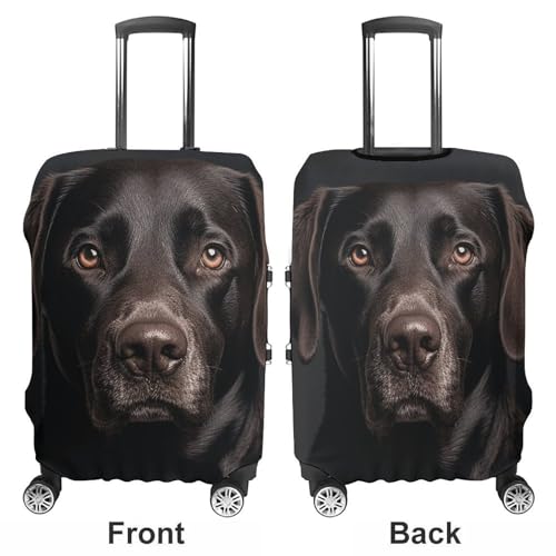 Black Lab Dog Luggage Cover Tsa Approved Suitcase Covers for Luggage Elastic Washable Suit Case Covers Anti-Scratch Travel Luggages Sleeve Suitcase Protector Fits 19-30 Inch Case(L)3