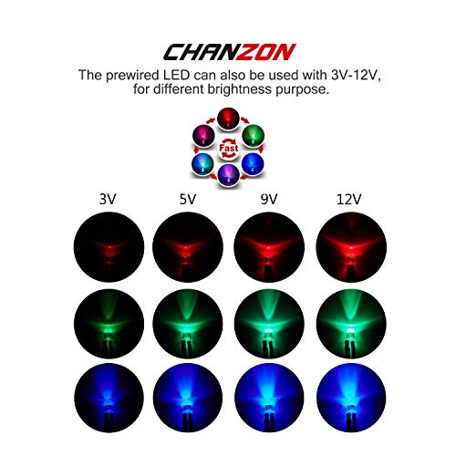 Cavo UL - Chanzon 20 pezzi Pre Cablati 5mm RGB LED...