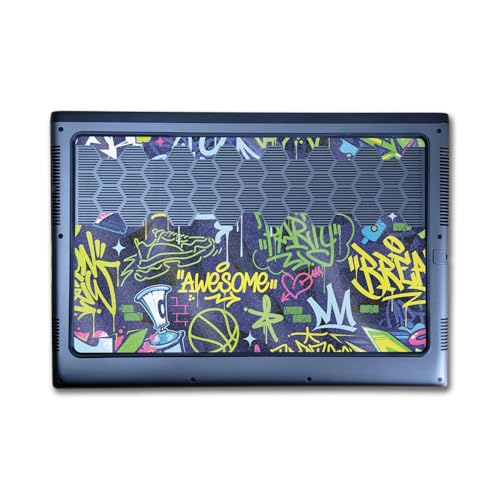 Image of Glossy Glitter Laptop Skin Compatible with Alienware M16 R2 (2024) - Neon Tags - Premium 3M Vinyl Protective Wrap Decal Cover - Easy to Apply | Crafted in The USA by MightySkins