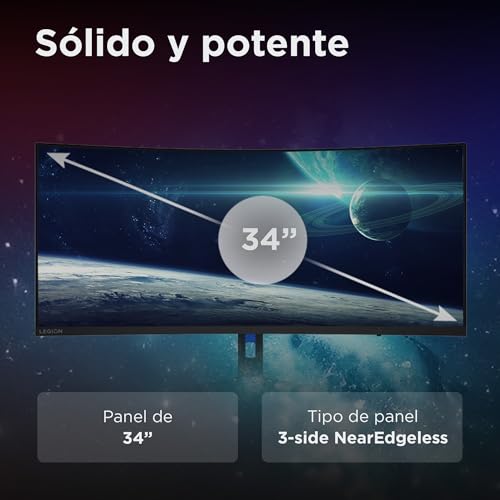 Legion R34w-30 - Display da gaming curvo da 34" con Eyesafe (WQHD, VA, 180Hz, 0.5ms, HDMI+DP, cavo DP, AMD FreeSync, Altoparlanti) Regolazione inclinabile - Nero - Monitor - Immagine 6