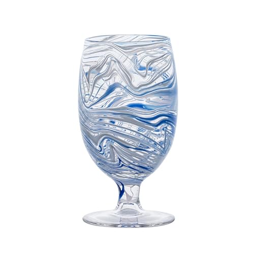 Juliska Puro Marbled Glasses (Blue, Goblet)
