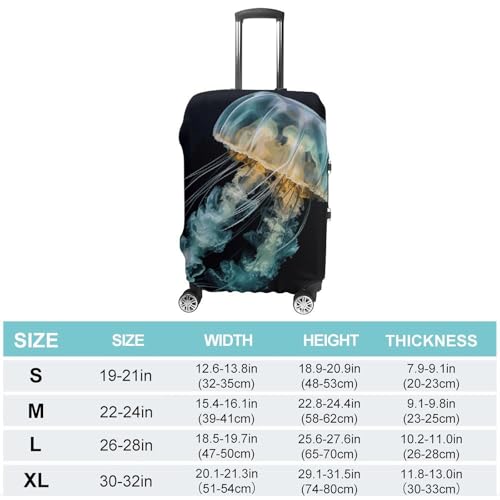 Jellyfish Travel Luggage Cover Anti-scratch Suitcase Cover Elastic Suitcase Protective Cover Fits 19-32 Inch Luggage S2