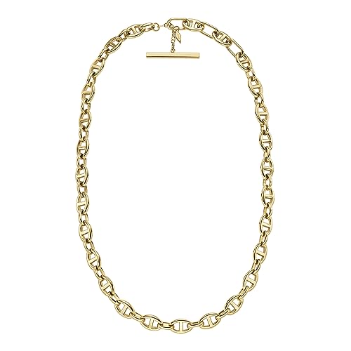 Fossil Women's Stainless Steel Gold-Tone Heritage Large Anchor Chain Necklace, Color: Gold (Model: JF04521710)