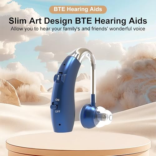 Image of Fastwell F25 Rechargeable Hearing Aid for Adults & Seniors, Behind-the-Ear Design, 30 Min Quick Charge, Noise Reduction, Single Ear With 6-Month Warranty (Blue)